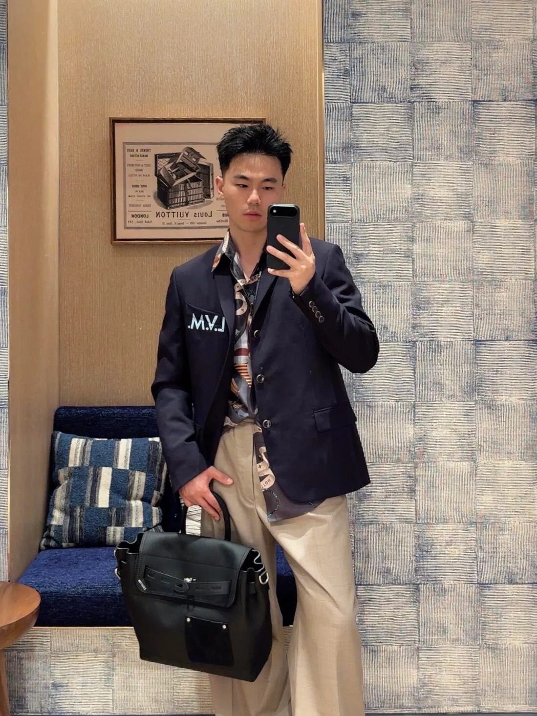 Louis Vuitton Pocket Embroidered Single Breasted Suit Jacket